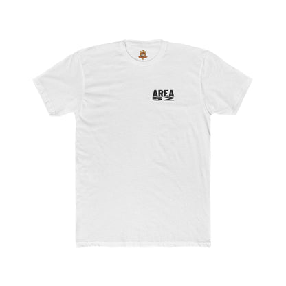 Area 52 Luther MI Stamp T-Shirt — "Work Hard Play Hard Stay Weird" Vintage Badge Tee