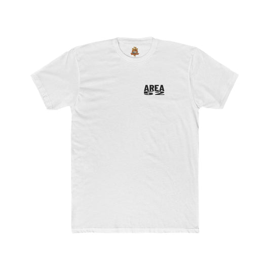 Area 52 Luther MI Stamp T-Shirt — "Work Hard Play Hard Stay Weird" Vintage Badge Tee