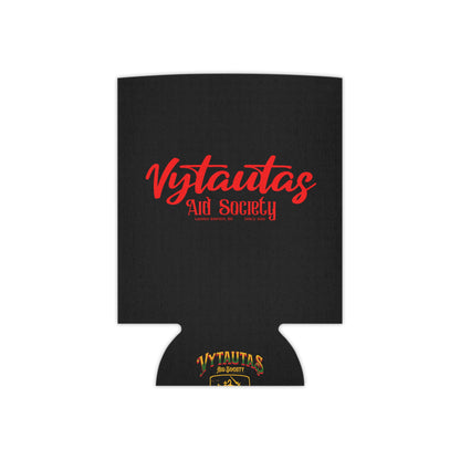 Can Cooler – Vytautas Aid Society Red Script Logo
