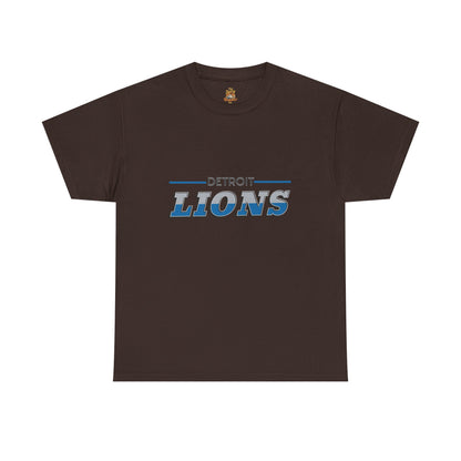 Detroit Lions Unisex Heavy Cotton Tee - Sports Fan Apparel, Game Day T-Shirt, Football Merchandise, Casual Wear, Gift for Him/Her - The Jolly Bobber 