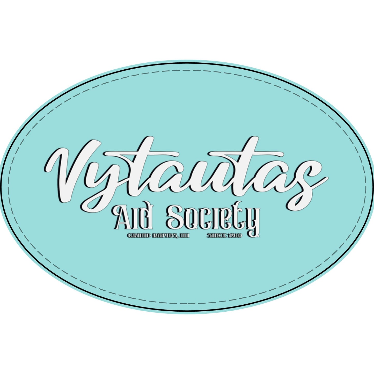 Faux Leather Patch — "Vytautas Aid Society" Engraved "Heat Press On" Badge