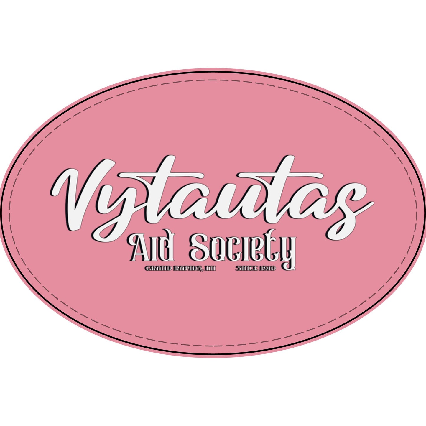 Faux Leather Patch — "Vytautas Aid Society" Engraved "Heat Press On" Badge