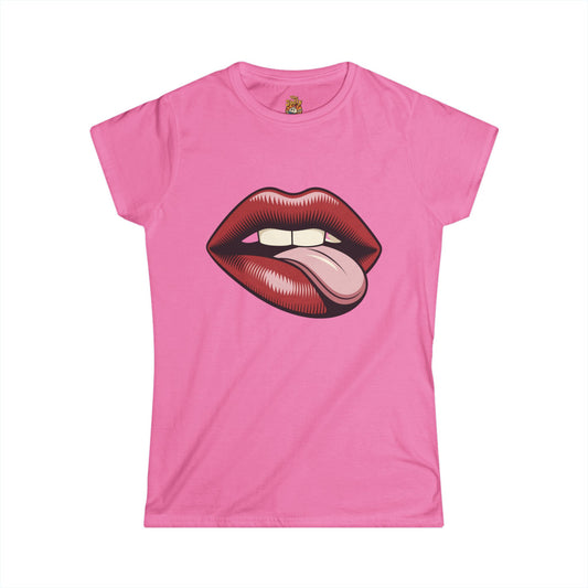 Lip Print Women's Tee - Fun Summer Style, Gift for Her, Party Outfit, Casual Wear, Trendy Apparel