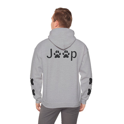 Jeep Paw Print Hoodie — Cute Paw Logo Pullover for Dog & Jeep Lovers