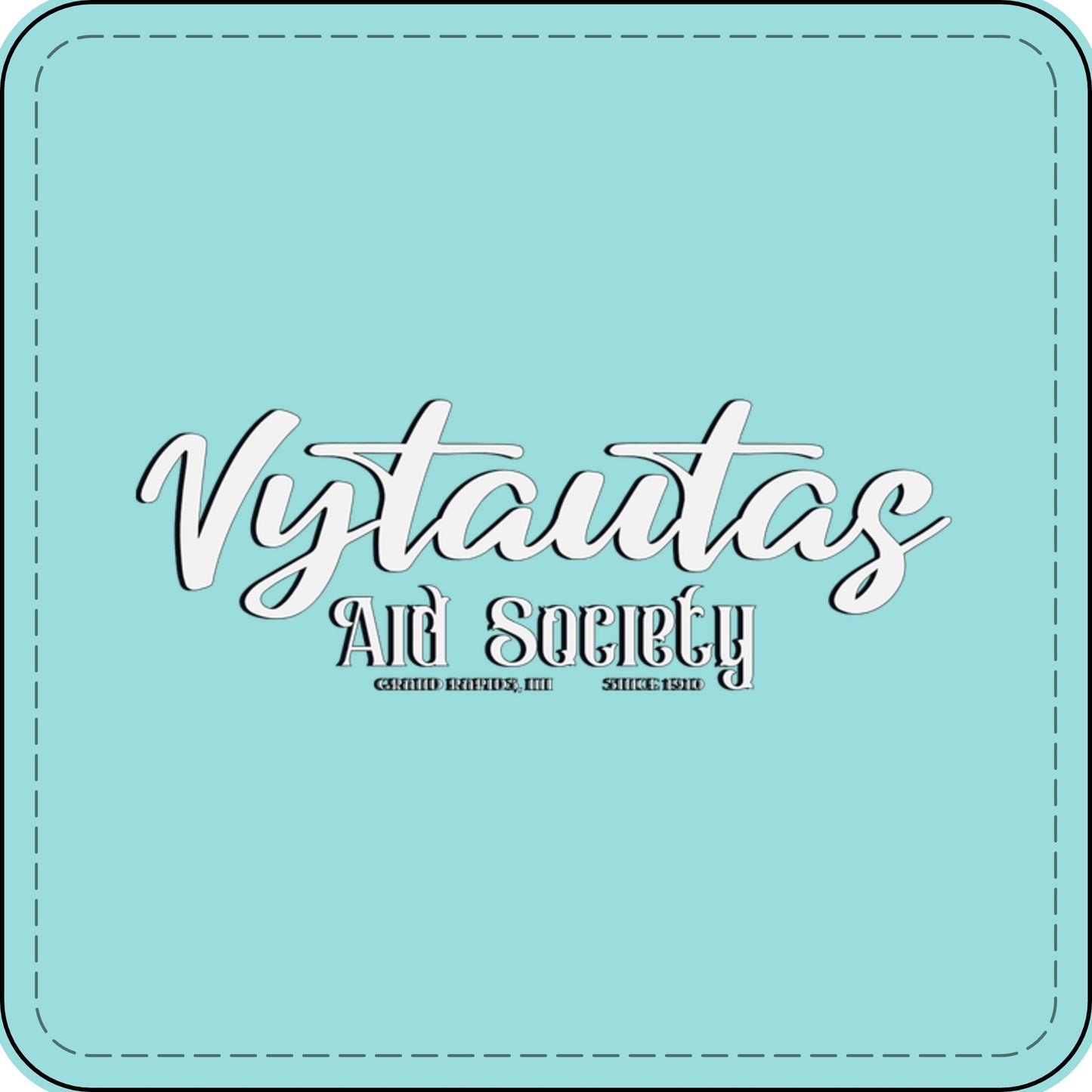 Faux Leather Patch — "Vytautas Aid Society" Engraved "Heat Press On" Badge