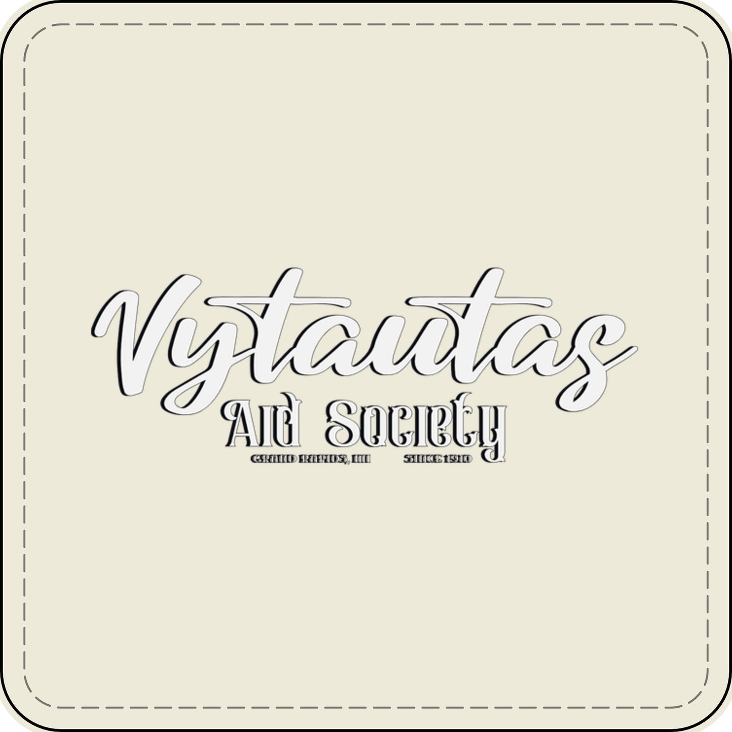 Faux Leather Patch — "Vytautas Aid Society" Engraved "Heat Press On" Badge