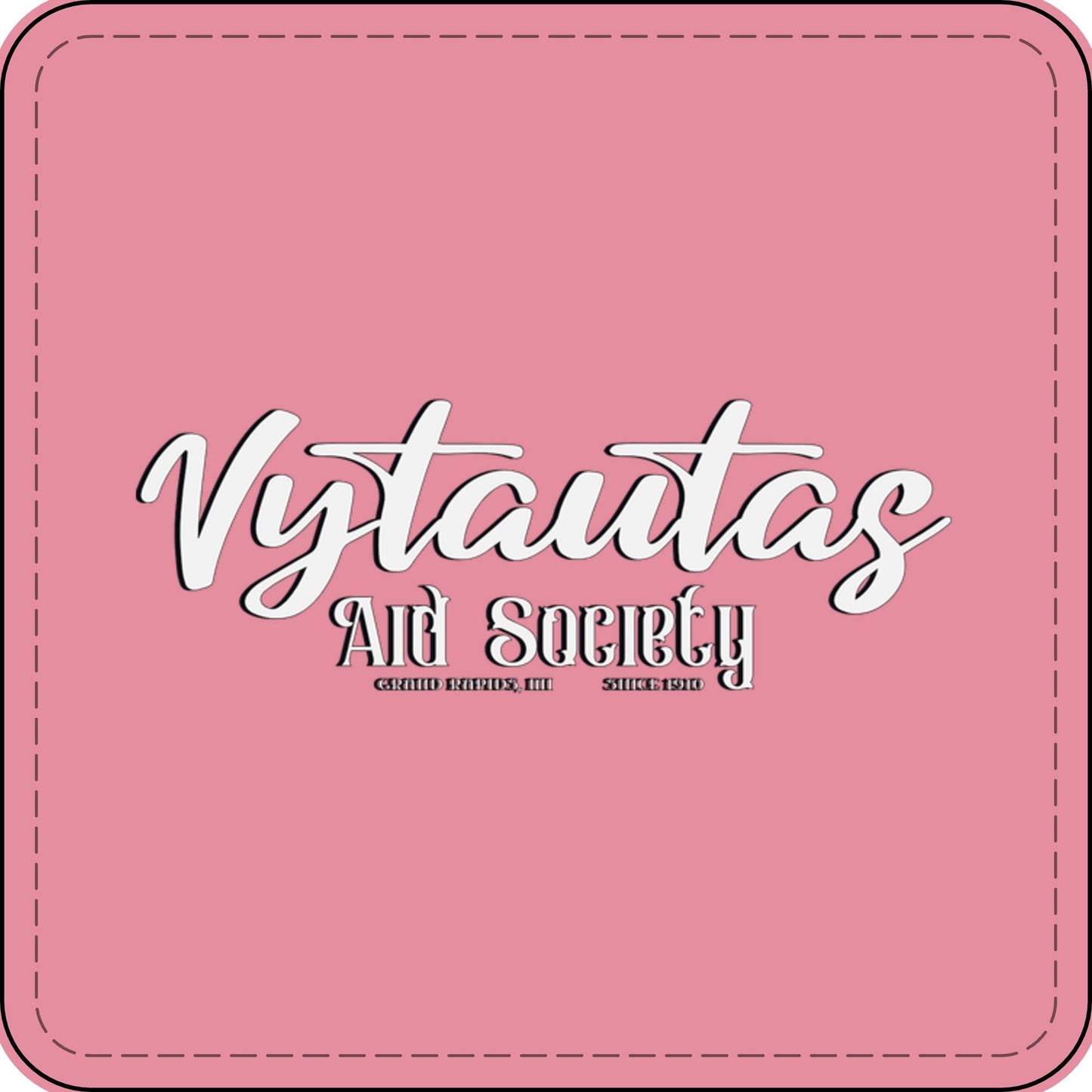 Faux Leather Patch — "Vytautas Aid Society" Engraved "Heat Press On" Badge