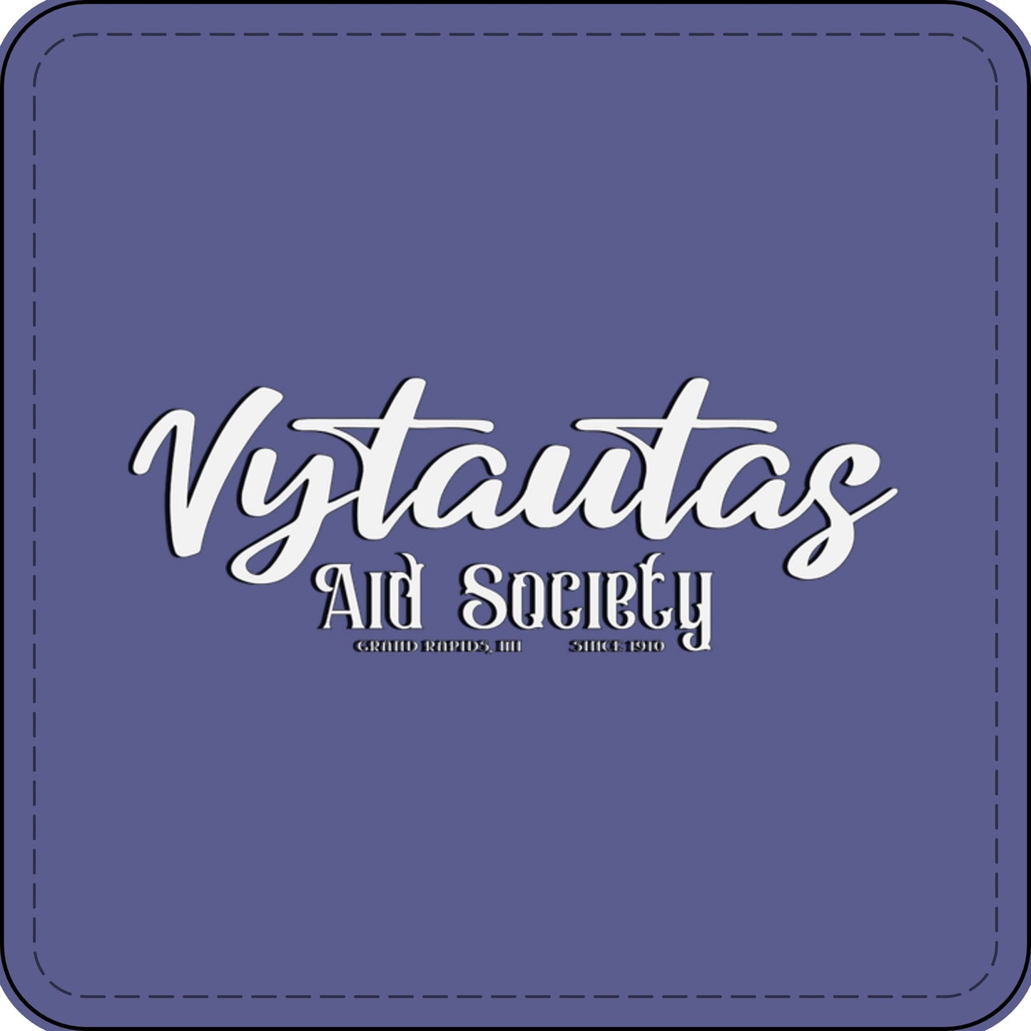 Faux Leather Patch — "Vytautas Aid Society" Engraved "Heat Press On" Badge