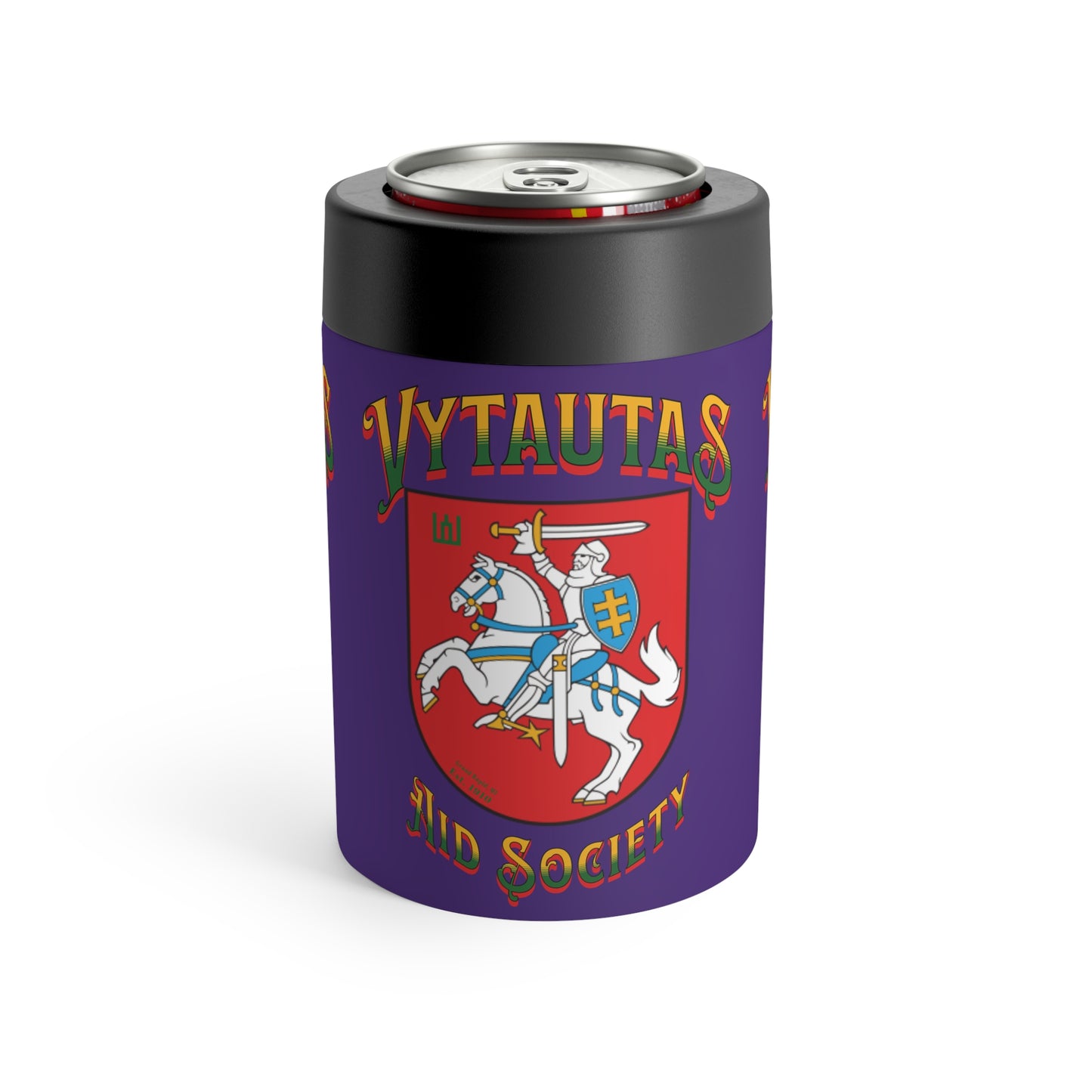 Vytautas Can Holder Purple — Vytautas Aid Society Shield Cooler