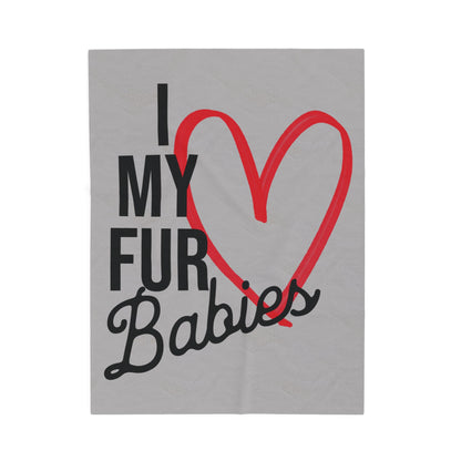 Pet Lovers I love My Fur Babies Plush Blanket - Soft, Cozy Throw for Fur Baby Enthusiasts