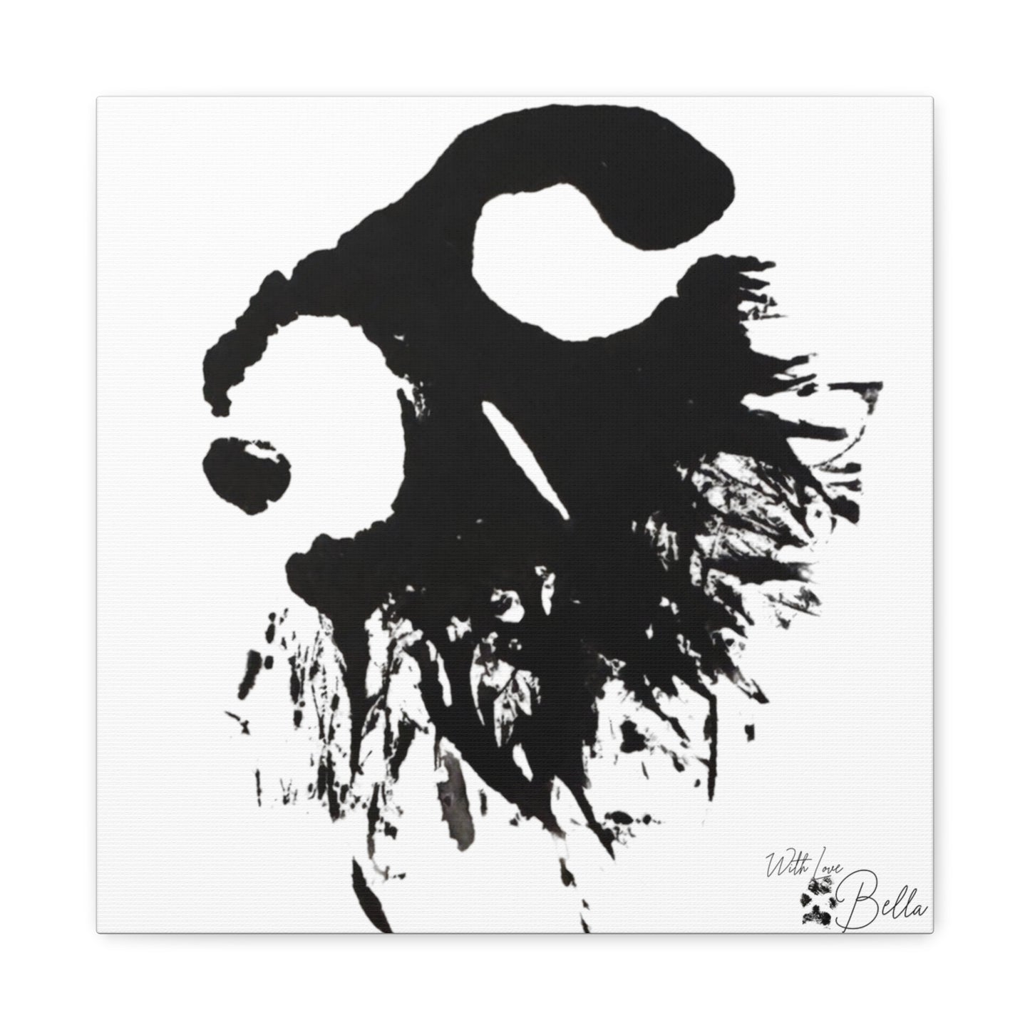 Custom Abstract Black Ink Pet Art Canvas