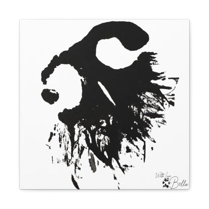 Custom Abstract Black Ink Pet Art Canvas