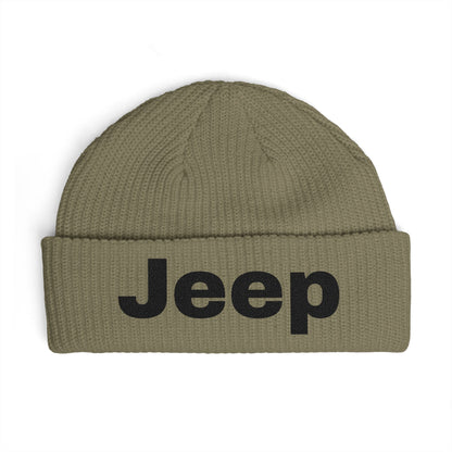 Jeep Cuff Beanie — Embroidered Logo Knit Hat for Jeep Fans