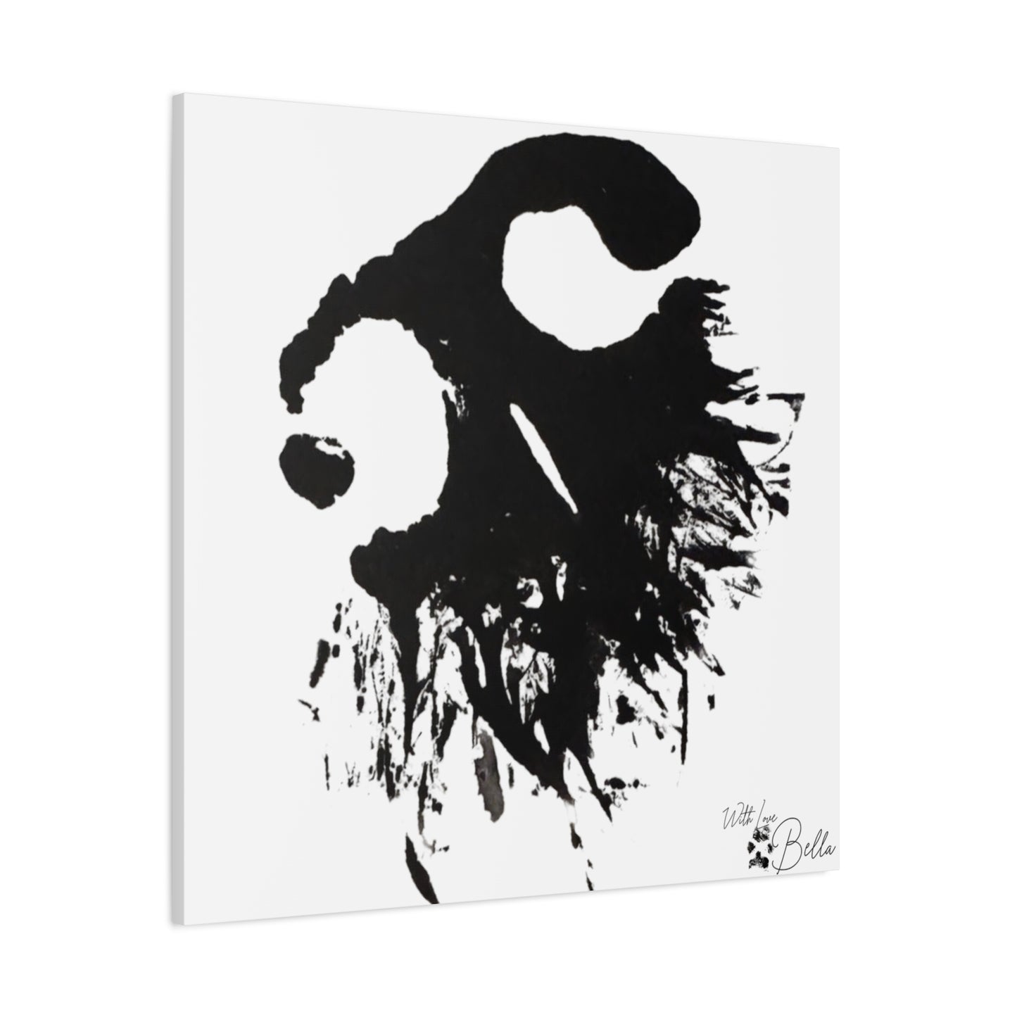 Custom Abstract Black Ink Pet Art Canvas