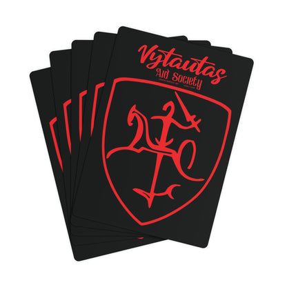 Vytautas Aid Society Red on Black Poker Playing Cards