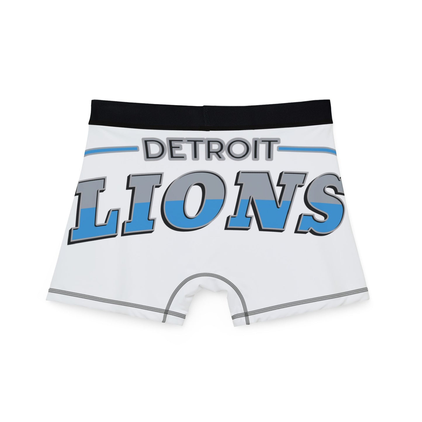 White Detroit Lions Men's Boxers - AOP, Funny Gift for Sports Fans, Comfort Wear, Game Day Apparel, Unique Men's Underwear