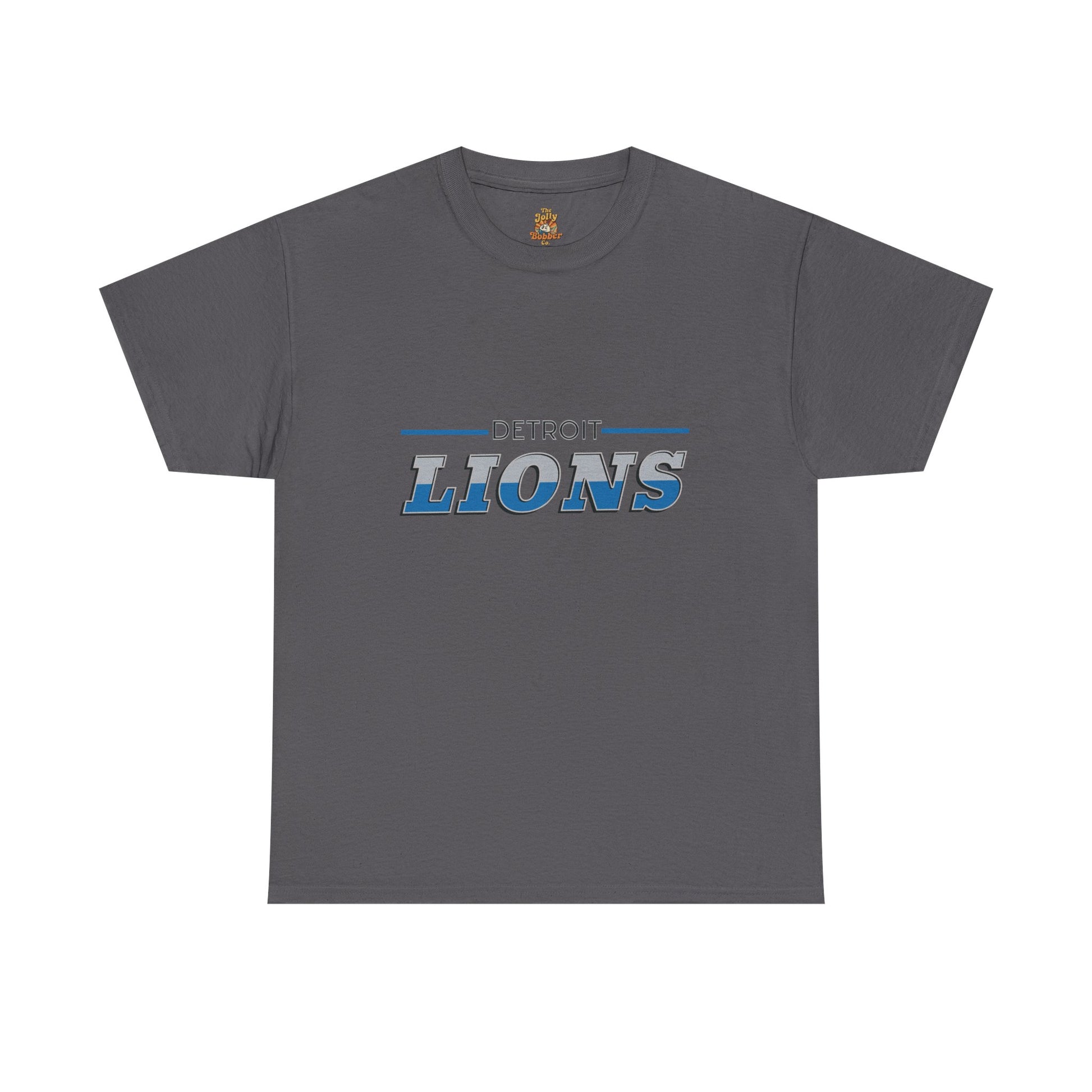 Detroit Lions Unisex Heavy Cotton Tee - Sports Fan Apparel, Game Day T-Shirt, Football Merchandise, Casual Wear, Gift for Him/Her - The Jolly Bobber 