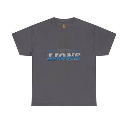 Detroit Lions Unisex Heavy Cotton Tee - Sports Fan Apparel, Game Day T-Shirt, Football Merchandise, Casual Wear, Gift for Him/Her - The Jolly Bobber 