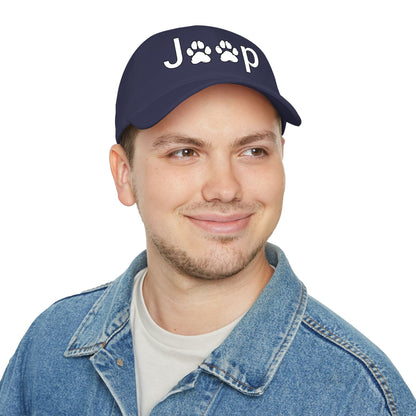 Jeep Paw Print Cap – Red Low Profile Baseball Hat for Dog & Jeep Lovers