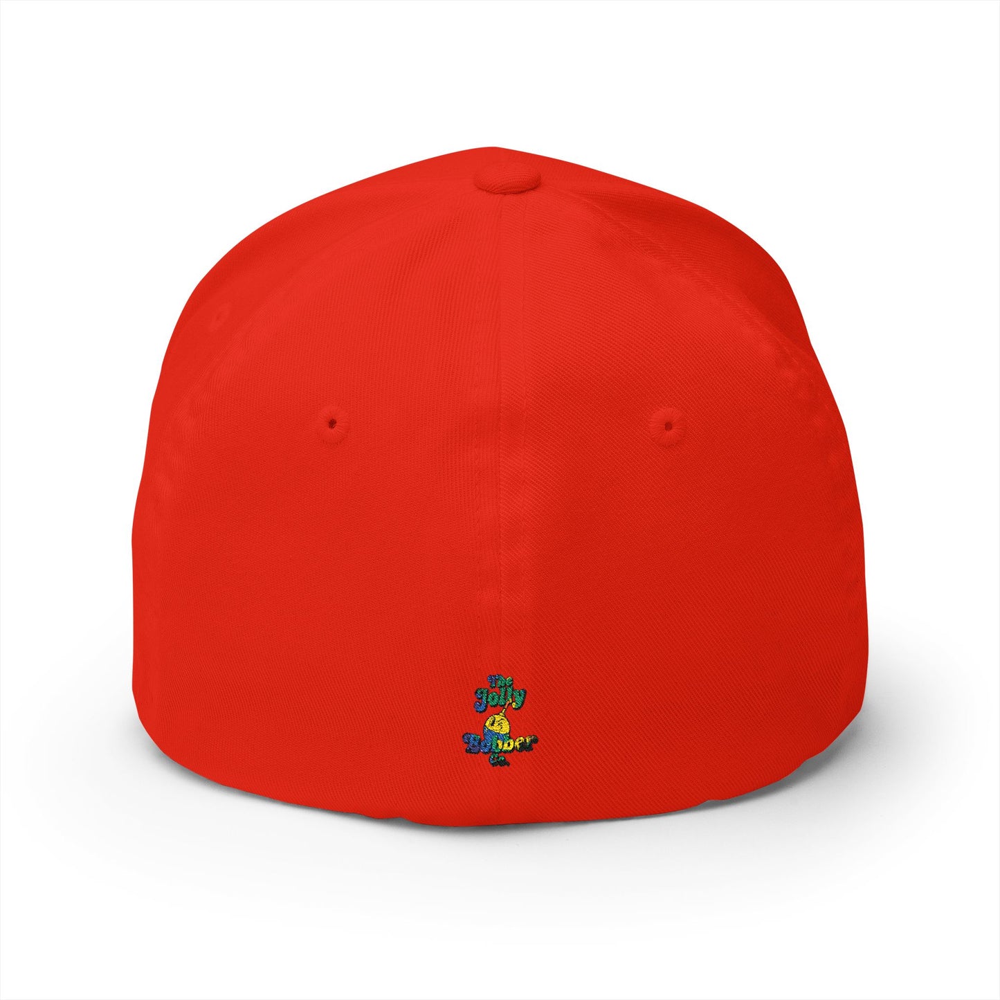 Vytautas Fitted Embroidered Cap — Retro Script Logo Fitted Baseball Hat