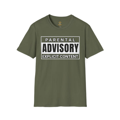 Graphic Tee - Iconic 'Parental Advisory Explicit Content' Design for Edgy Gen X - The Jolly Bobber 