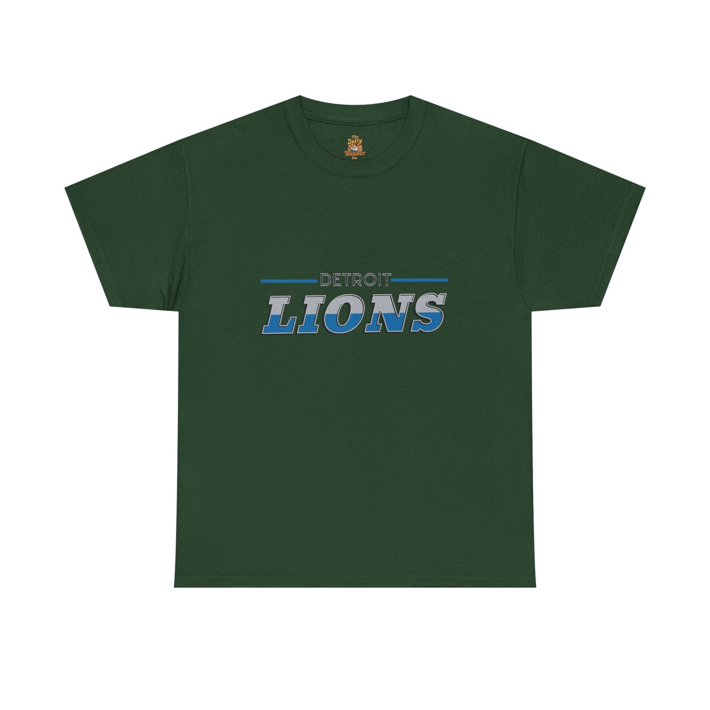 Detroit Lions Unisex Heavy Cotton Tee - Sports Fan Apparel, Game Day T-Shirt, Football Merchandise, Casual Wear, Gift for Him/Her - The Jolly Bobber 