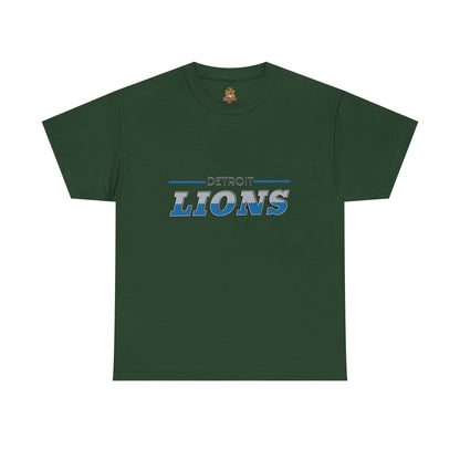Detroit Lions Unisex Heavy Cotton Tee - Sports Fan Apparel, Game Day T-Shirt, Football Merchandise, Casual Wear, Gift for Him/Her - The Jolly Bobber 