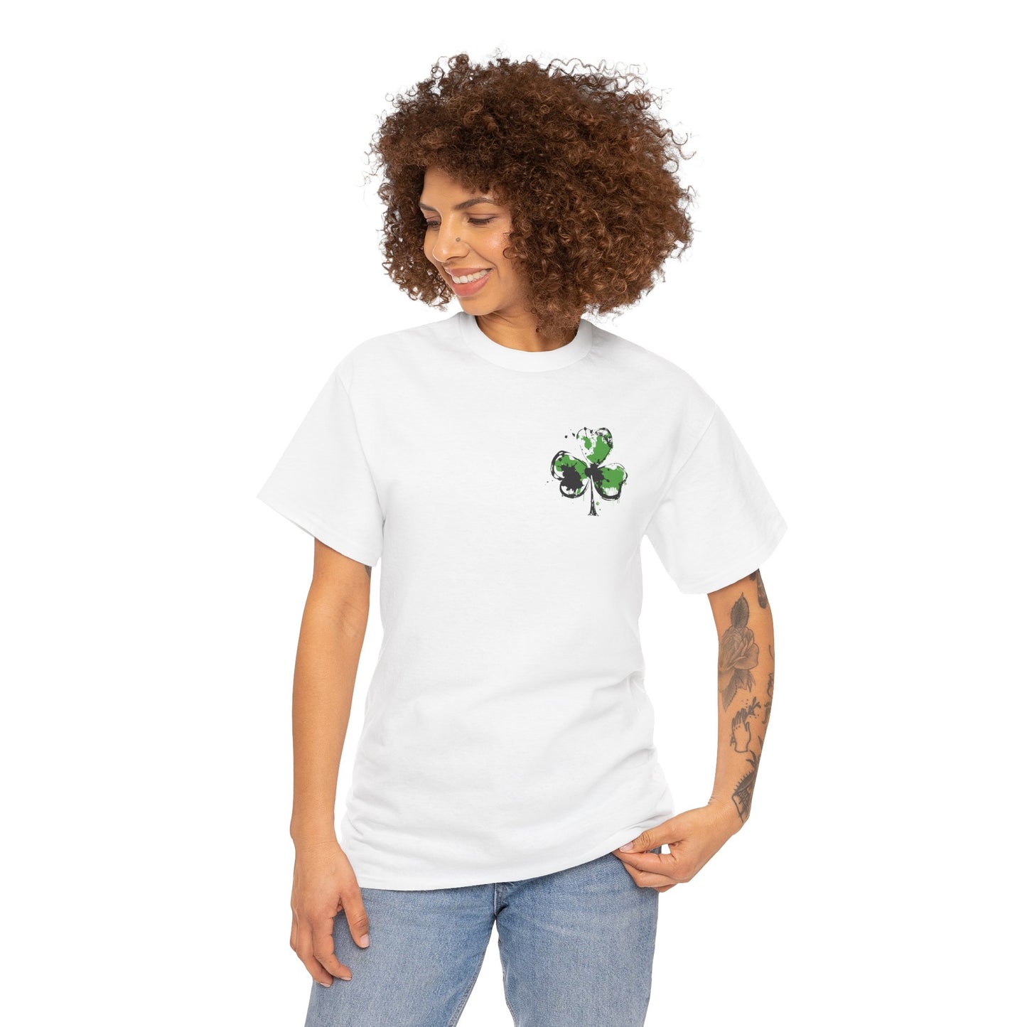 Shamrock Paint-Splash Tee — Green St. Patrick's Day Clover T-Shirt