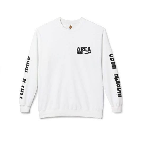 Area 52 Crewneck Sweatshirt — Work Hard Play Hard Luther, Michigan Graphic