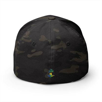 Vytautas Fitted Embroidered Cap — Retro Script Logo Fitted Baseball Hat