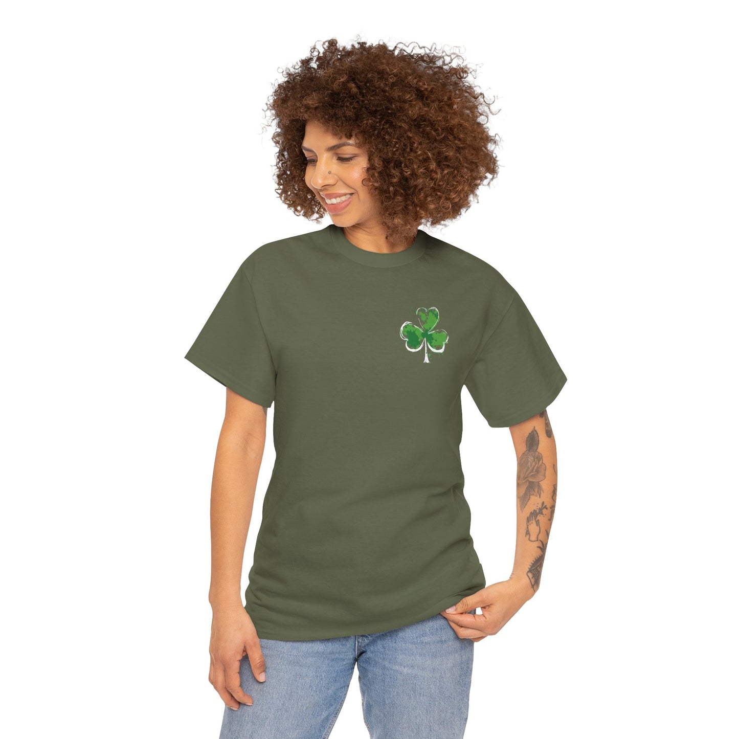 Shamrock Paint-Splash Tee — Green St. Patrick's Day Clover T-Shirt