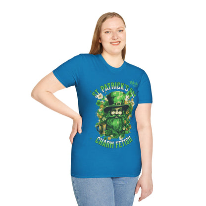 Vytautas St. Patrick's Day Leprechaun T-Shirt — "Charm Fetish" Green Beer & Shamrock Design
