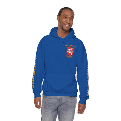 Vytautas Hoodie — Baltic Knight Crest Hooded Sweatshirt