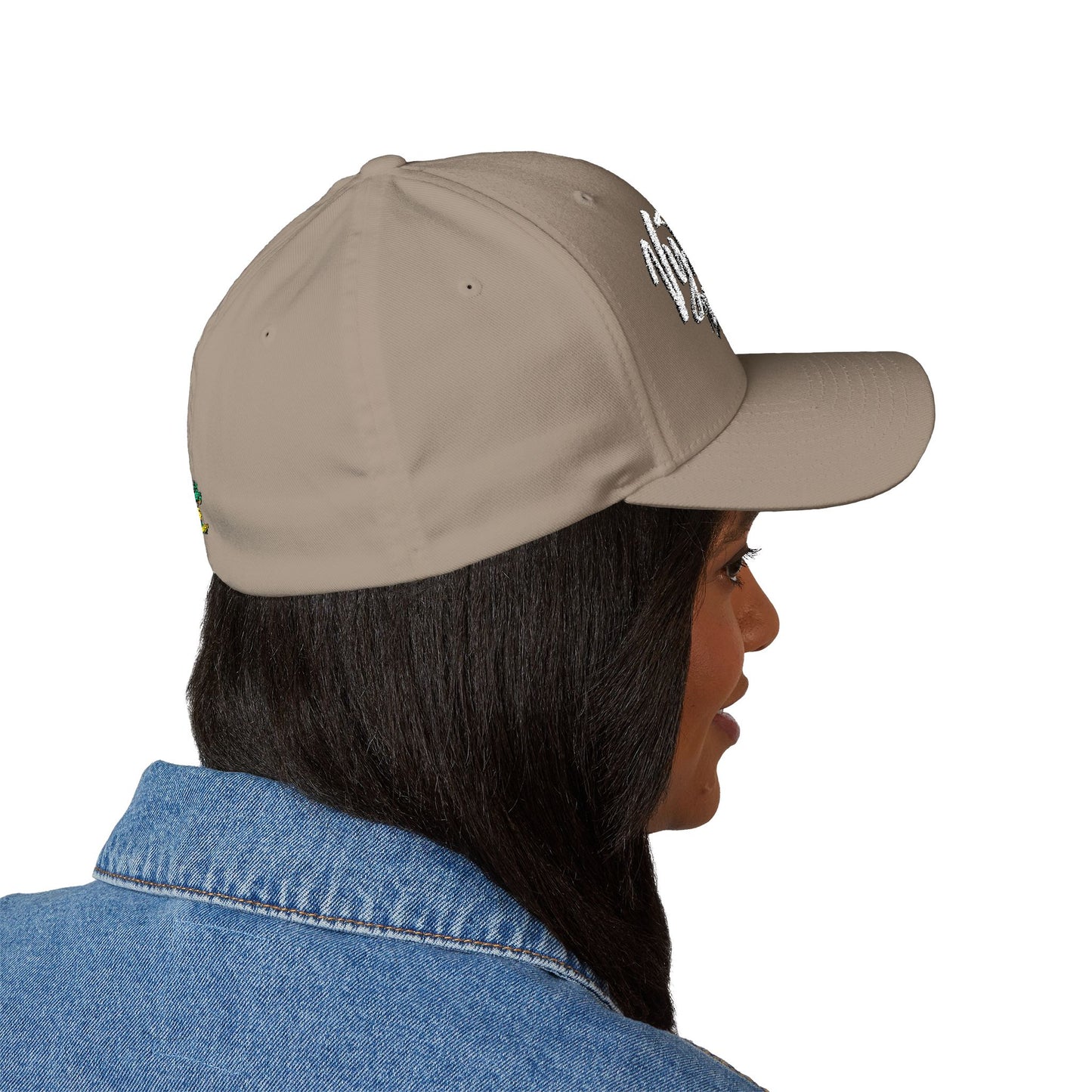 Vytautas Fitted Embroidered Cap — Retro Script Logo Fitted Baseball Hat