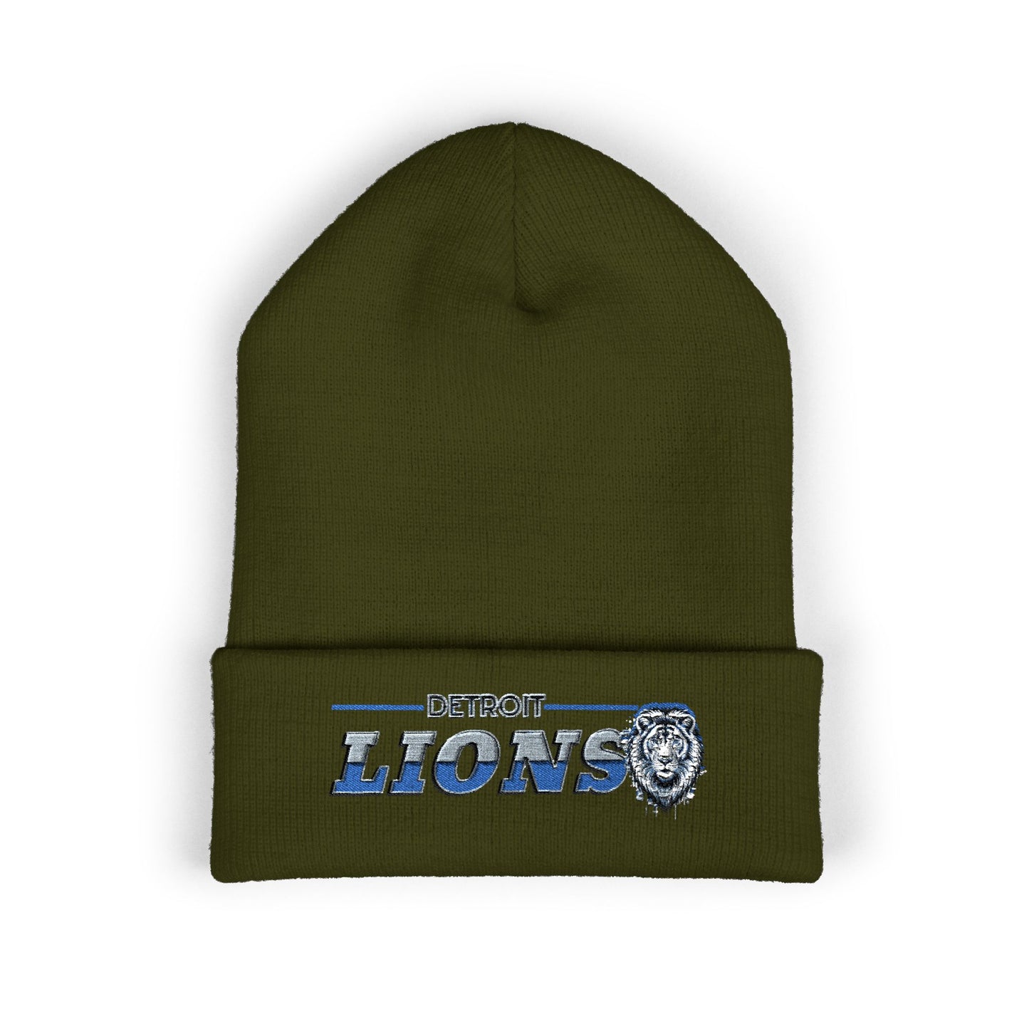 Detroit Lions Football Cuffed Embroidered Beanie Fan Gear