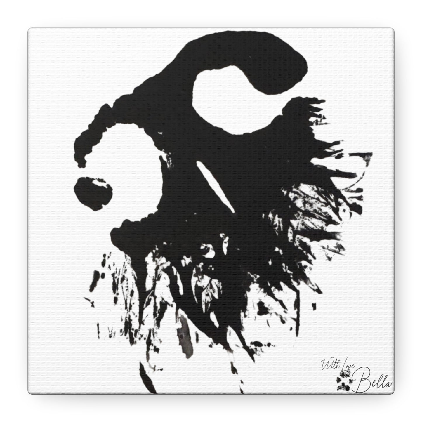 Custom Abstract Black Ink Pet Art Canvas