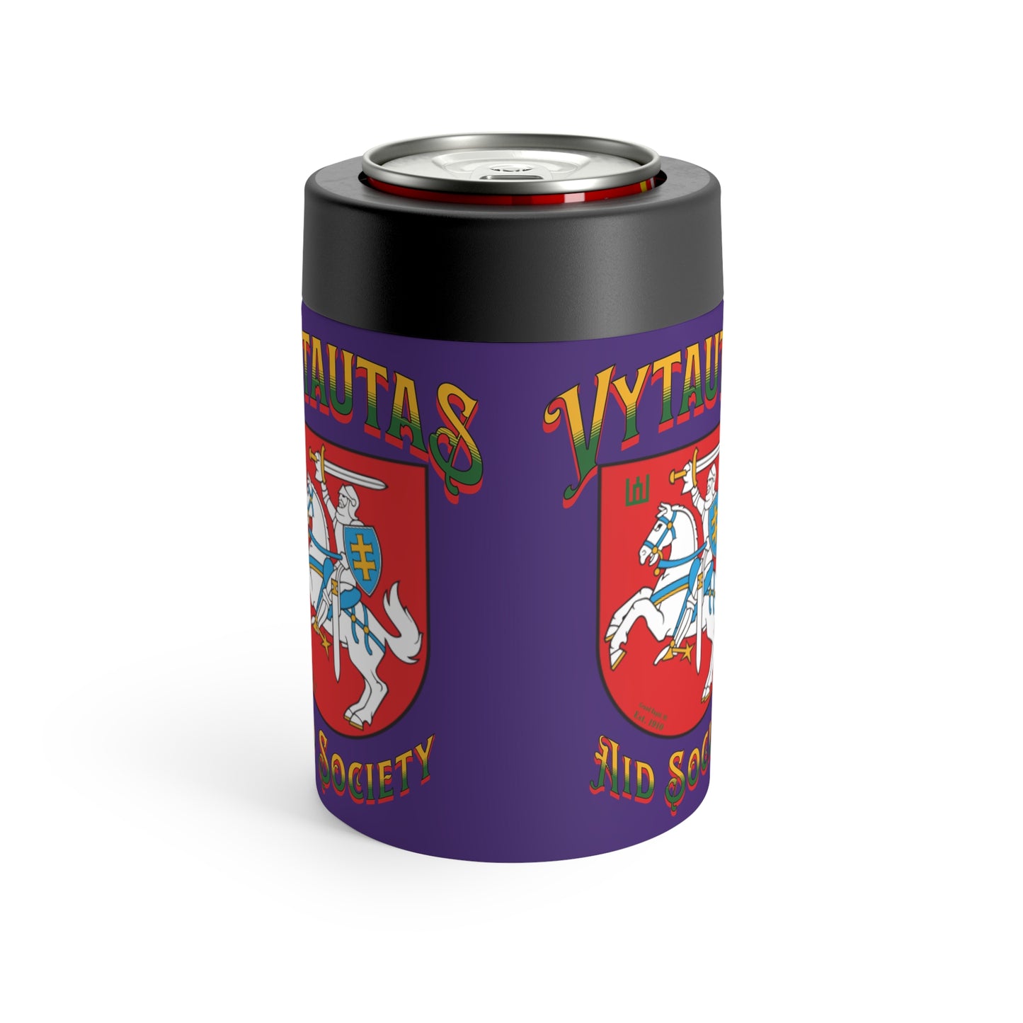 Vytautas Can Holder Purple — Vytautas Aid Society Shield Cooler
