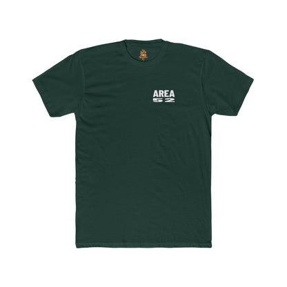 Area 52 Luther MI Stamp T-Shirt — "Work Hard Play Hard Stay Weird" Vintage Badge Tee