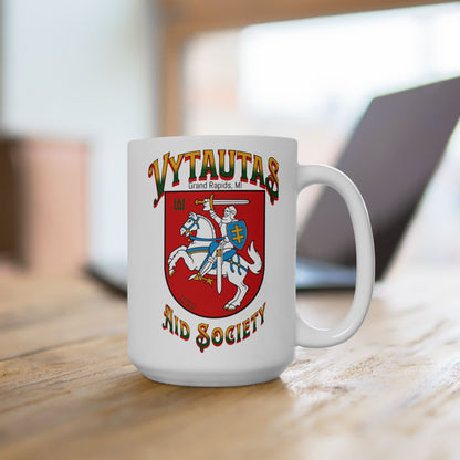 Vytautas Mug 1- Vytautas Aid Society of GR MI, Vilnius Crest Coffee Cup ( 15oz)