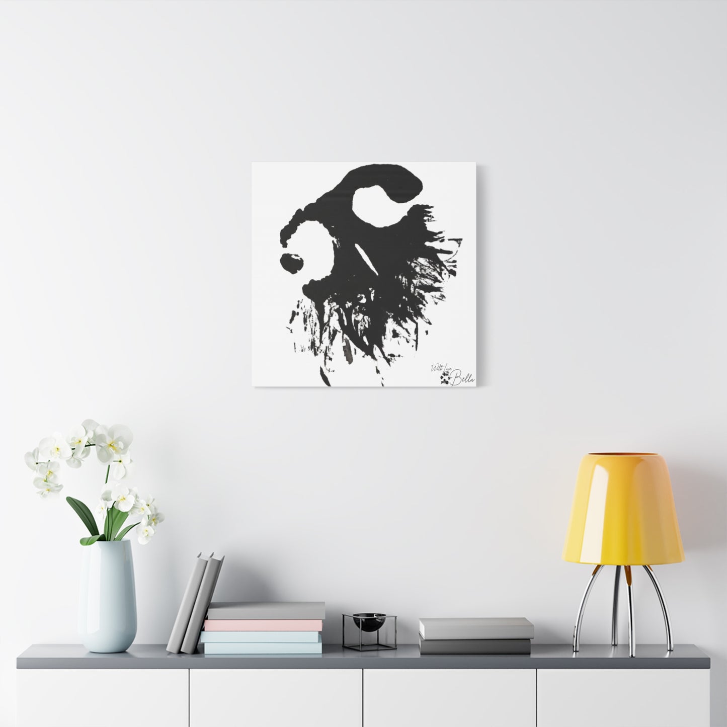 Custom Abstract Black Ink Pet Art Canvas