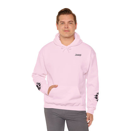 Jeep Paw Print Hoodie — Cute Paw Logo Pullover for Dog & Jeep Lovers