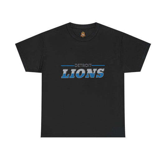 Detroit Lions Unisex Heavy Cotton Tee - Sports Fan Apparel, Game Day T-Shirt, Football Merchandise, Casual Wear, Gift for Him/Her - The Jolly Bobber 