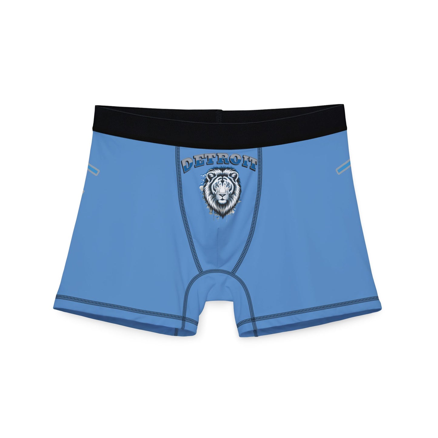 Blue Detroit Lions Men's Boxers - AOP, Funny Gift for Sports Fans, Comfort Wear, Game Day Apparel, Unique Men's Underwear