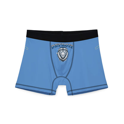 Blue Detroit Lions Men's Boxers - AOP, Funny Gift for Sports Fans, Comfort Wear, Game Day Apparel, Unique Men's Underwear