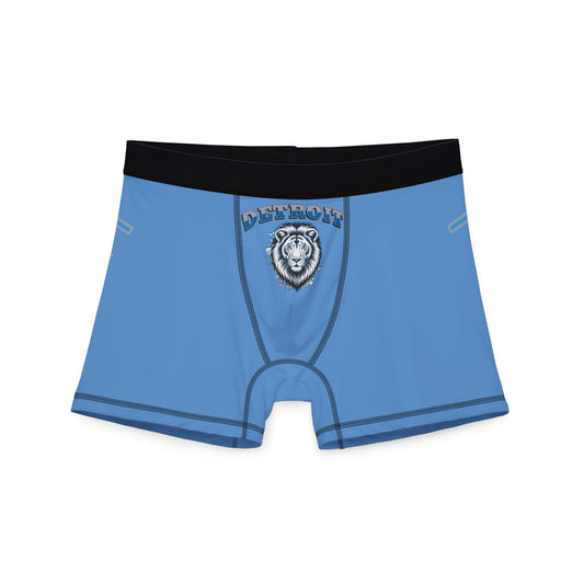Blue Detroit Lions Men's Boxers - AOP, Funny Gift for Sports Fans, Comfort Wear, Game Day Apparel, Unique Men's Underwear