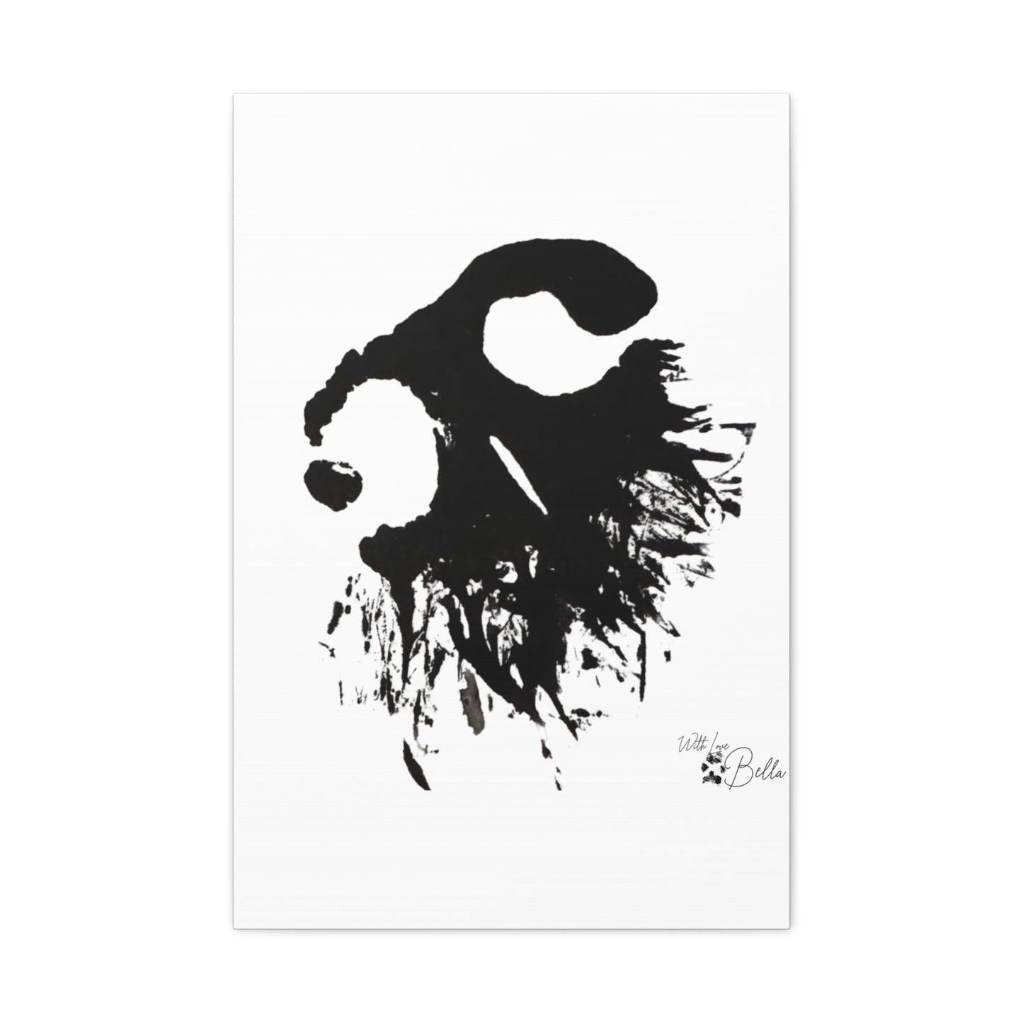 Custom Abstract Black Ink Pet Art Canvas
