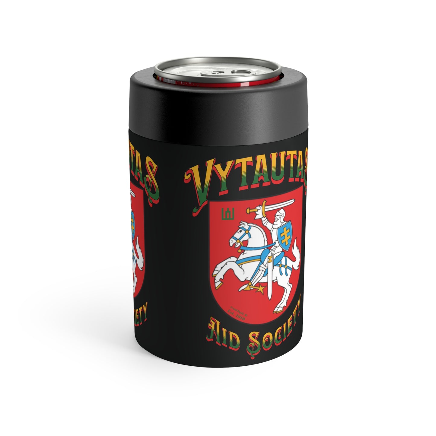 Vytautas Can Holder Black — Vytautas Aid Society Shield Cooler