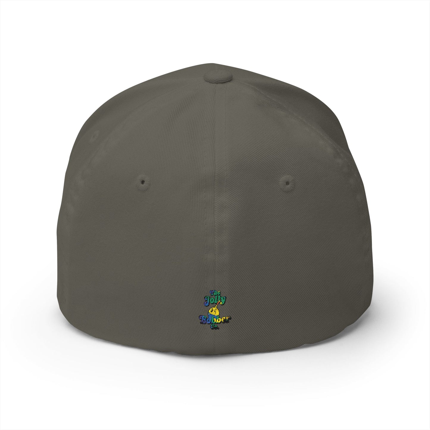 Vytautas Fitted Embroidered Cap — Retro Script Logo Fitted Baseball Hat