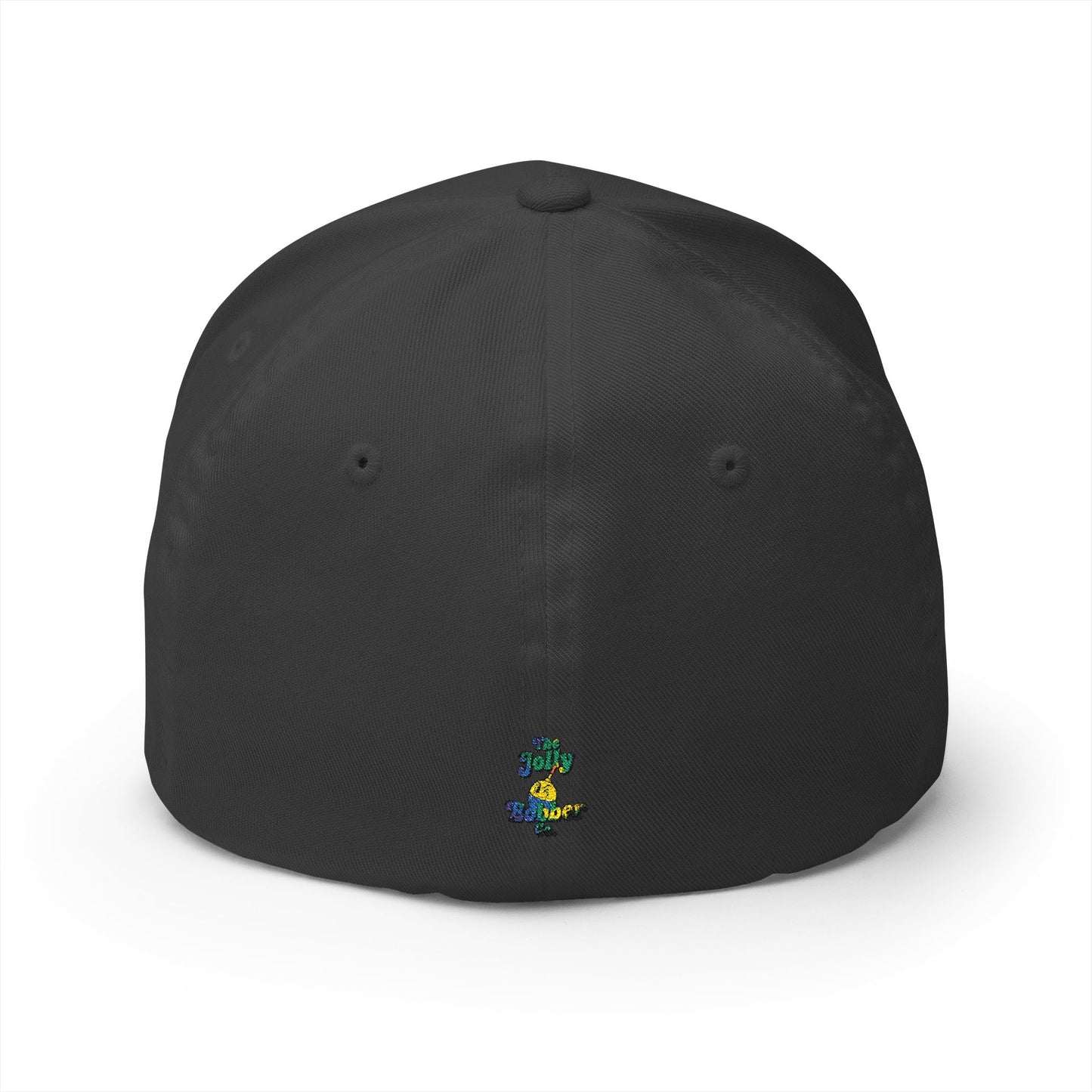 Vytautas Fitted Embroidered Cap — Retro Script Logo Fitted Baseball Hat