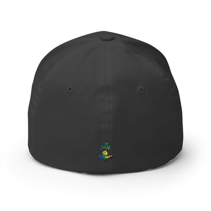 Vytautas Fitted Embroidered Cap — Retro Script Logo Fitted Baseball Hat